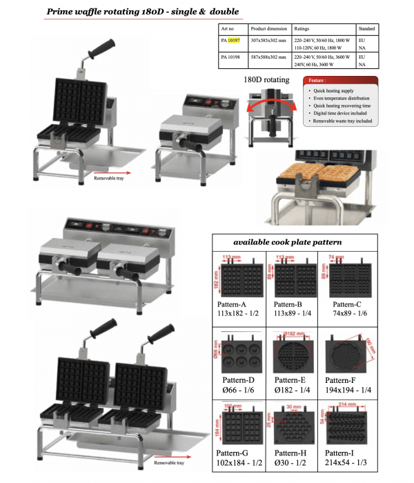 Prime waffle rotating 180D - single and double - Image 2