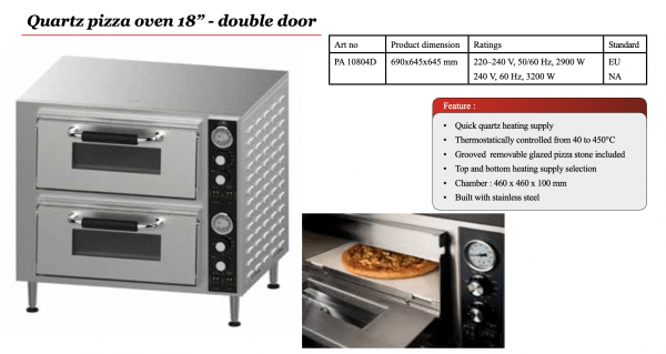 Quartz pizza oven 18” - double door - Image 3