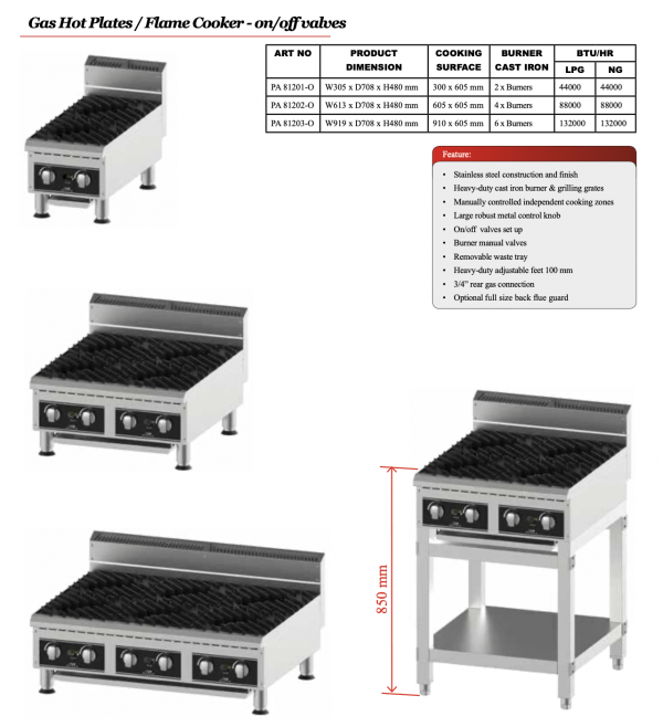 Gas Hot Plates / Flame Cooker - on/off valves - Image 4