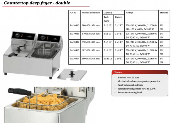Countertop deep fryer - double - Image 2